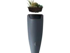 Garantia Regenwasser-Nutzung|2in1 Wasserbehälter 300 l Graphite Grey inkl. Pflanzschale
