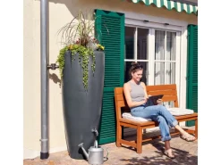 Garantia Regenwasser-Nutzung|2in1 Wasserbehälter 300 l Graphite Grey inkl. Pflanzschale