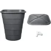 Regentonne Ibiza 300 l Eckig Graphite Grey inkl. Deckel und Hahn*Garantia Outlet