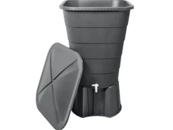 Regentonne Ibiza 300 l Eckig Graphite Grey inkl. Deckel und Hahn*Garantia Outlet