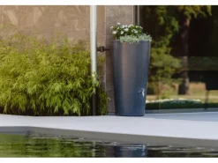Garantia Regenwasser-Nutzung|Regenwasser-Behälter Stone 2in1 inkl. Pflanzschale 210 l Lava
