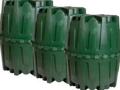 Garantia Regenwasser-Nutzung|Zisterne Herkules 4.800 l inkl. Verbindungs-Set 3 x Grün