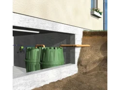 Garantia Regenwasser-Nutzung|Zisterne Herkules 4.800 l inkl. Verbindungs-Set 3 x Grün