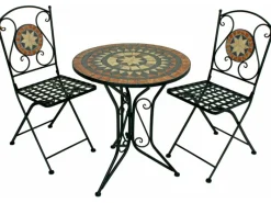 Garden Pleasure Balkonmöbel|Gartenmöbel-Sets|Bistro-Set Pular 3-teilg Schwarz-Braun