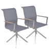 Garden Pleasure Gartenstühle|Drehstuhl Salida 2er Set 95 cm x 63 cm x 54 cm Silber-Grau