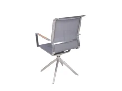 Garden Pleasure Gartenstühle|Drehstuhl Salida 2er Set 95 cm x 63 cm x 54 cm Silber-Grau