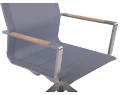 Garden Pleasure Gartenstühle|Drehstuhl Salida 2er Set 95 cm x 63 cm x 54 cm Silber-Grau