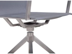 Garden Pleasure Gartenstühle|Drehstuhl Salida 2er Set 95 cm x 63 cm x 54 cm Silber-Grau