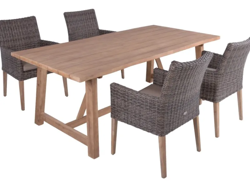 Garden Pleasure Gartenmöbel-Sets|Gartenmöbel-Set 02 Oakland/Norvell 5-teilig Braun FSC®