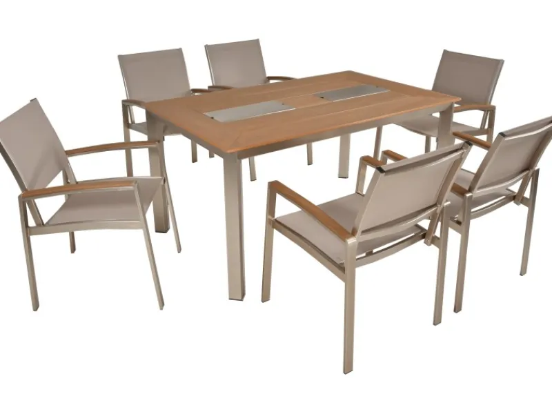 Gartenmöbel-Set Florence 7-teilig Champagner*Garden Pleasure Hot