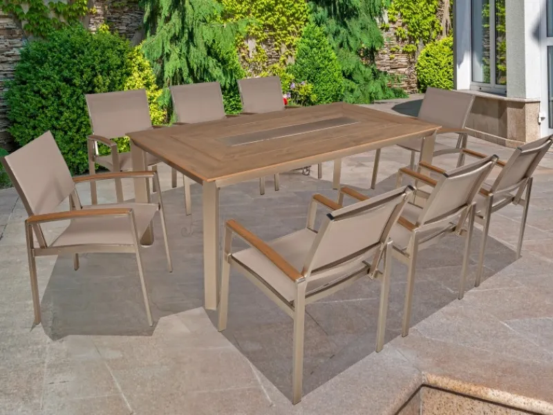 Gartenmöbel-Set Florence 7-teilig Champagner*Garden Pleasure Hot