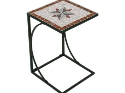 Garden Pleasure Gartentische|Gartentisch AMARILLO Quadratisch Braun-Grau 35 cm x 35 cm