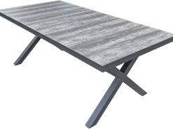 Garden Pleasure Gartentische|Gartentisch RANA Rechteckig Grau 100 cm x 202 cm