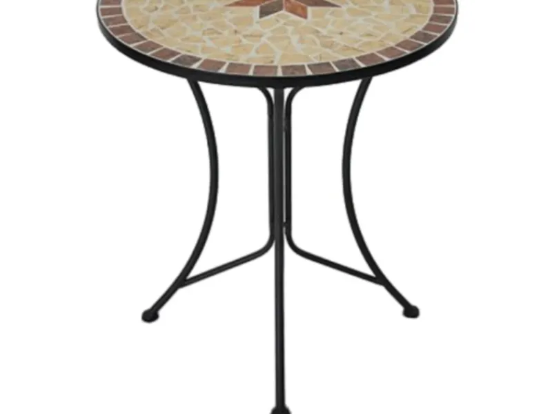 Gartentisch AMARILLO Halbrund Schwarz 30 cm x 60 cm*Garden Pleasure New