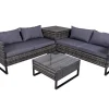 Lounge-Eckgruppe Ramira 4-teilig Schwarz-Grau*Garden Pleasure Discount