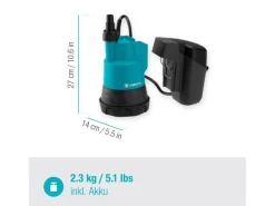 Akku-Klarwasser-Tauchpumpe 2000/2 18V P4A Ready-To-Use-Set*Gardena Best