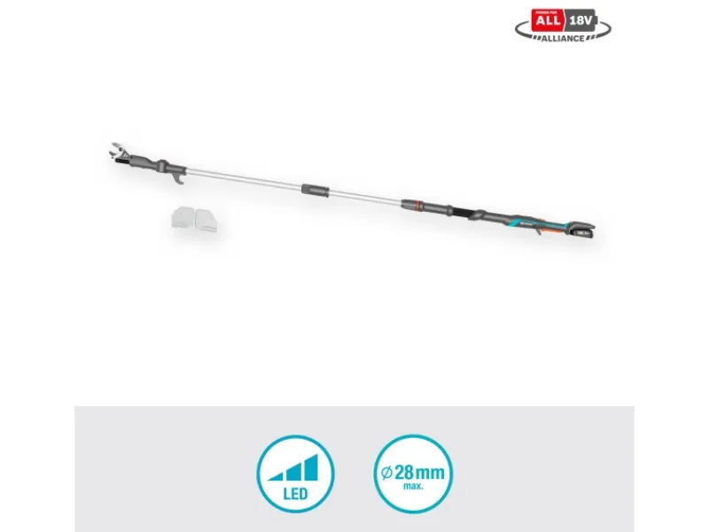 Gardena Kettensägen|Baumscheren|Akku-Teleskop-Astschere HighCut 250/18V Power For All + Akku & Ladegerät