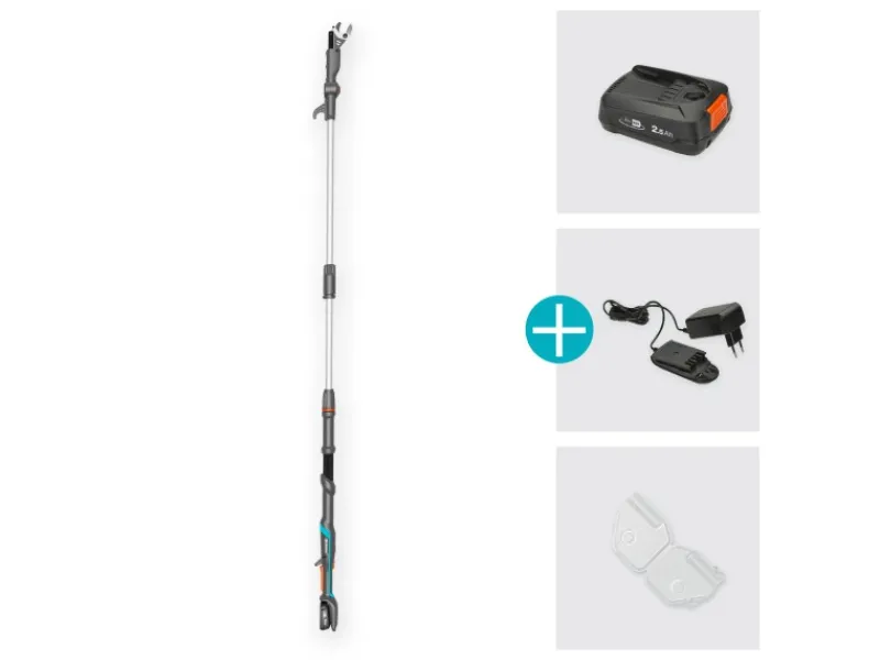 Gardena Kettensägen|Baumscheren|Akku-Teleskop-Astschere HighCut 250/18V Power For All + Akku & Ladegerät