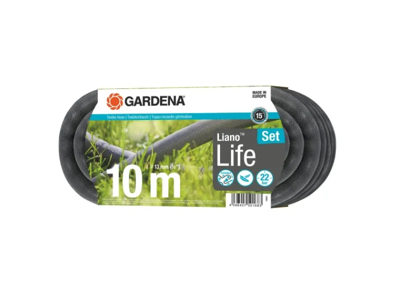 Gardena Gartenschläuche|Gartenschlauch-Set Liano™ Life Ø 13 mm (1/2") 10 m inkl. Brause & Zubehö