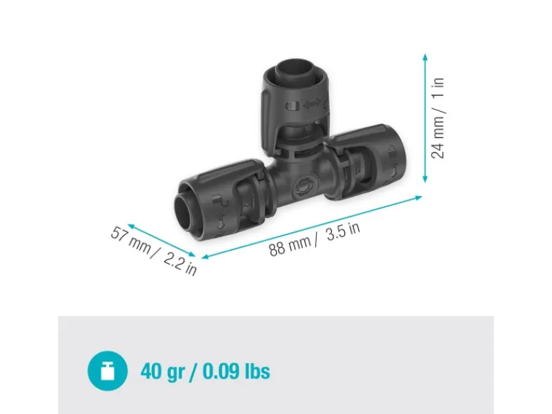 T-Stück 13 mm 1/2" einfache Abzweigung Micro-Drip-System 2 Stück*Gardena Outlet