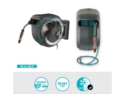 Wand-Schlauchbox Roll Up M/L Weiß mit 25 m Gartenschlauch*Gardena Online