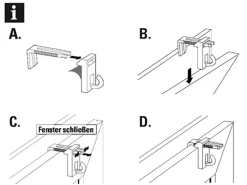 Gardinia Rechen|Klemmträger mit Haken Weiß