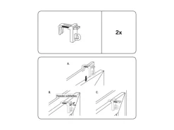 Gardinia Rechen|Klemmträger mit Haken Weiß