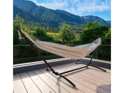 Garmio Sonnenliegen|Hängematte Venedig Beige Gestell 200Kg Tragetasche Wetterfest