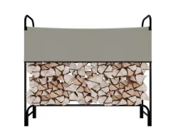 Kaminholzregal Metall Holzunterstand Abdeckung Stapelhilfe 130x30x117cm*Garmio Best