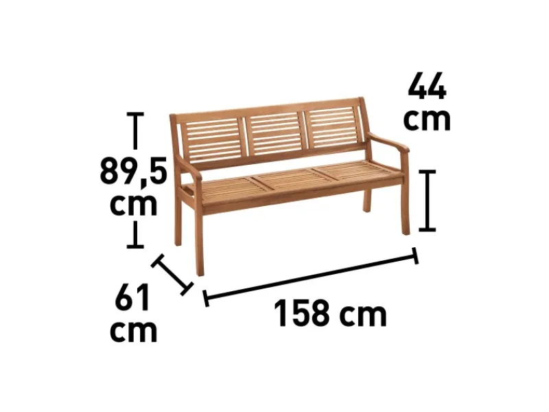 Gartenbank Chelsea 3-Sitzer FSC® 90 cm x 158 cm x 62 cm* Best