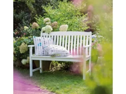 Balkonmöbel|Gartenbänke|Gartenbank Glendale 2-Sitzer Weiß FSC® 93 cm x 120 cm x 60 cm