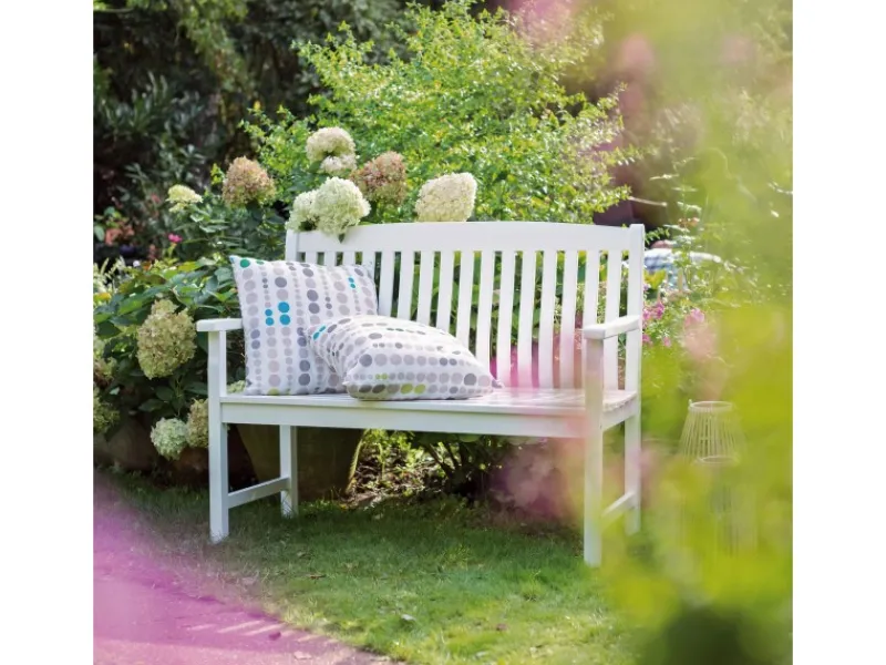 Balkonmöbel|Gartenbänke|Gartenbank Glendale 2-Sitzer Weiß FSC® 93 cm x 120 cm x 60 cm