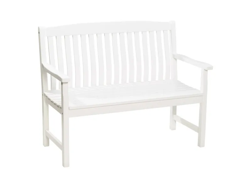 Balkonmöbel|Gartenbänke|Gartenbank Glendale 2-Sitzer Weiß FSC® 93 cm x 120 cm x 60 cm