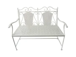 Gartenbank Lascar Metall Weiß 95 x 120 x 48 cm*Garden Pleasure Best