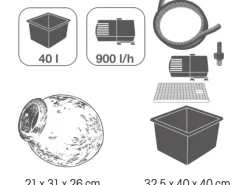 AcquaArte Brunnenpumpe|Gartenbrunnen|Gartenbrunnen-Set Orange