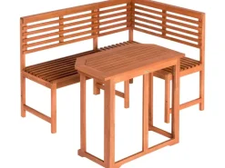 Merxx Balkonmöbel|Gartenmöbel-Sets|Garten-Eckbank-Set Eukalyptus 2-tlg. Braun