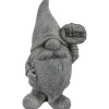 Gartenfigur Zwerg mit Willkommen-Schild 25,5 cm Grau* Discount