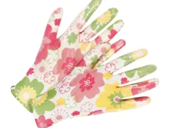 LUX-TOOLS Gartenbekleidung|Gartenhandschuh Nitril-Teilbeschichtung Weiß-Pink Größe 8 2er Set