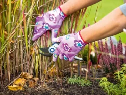LUX-TOOLS Gartenbekleidung|Gartenhandschuh Nitril-Teilbeschichtung Weiß-Pink Größe 8 2er Set