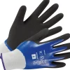 LUX-TOOLS Gartenbekleidung|Gartenhandschuh Nitril-Vollbeschichtung Blau-Schwarz Größe 7