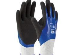 LUX-TOOLS Gartenbekleidung|Gartenhandschuh Nitril-Vollbeschichtung Blau-Schwarz Größe 7