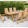 Merxx Lounge-Gartenmöbel|Gartenmöbel-Sets|Gartenmöbel-Set Capri 9-tlg. Natur inkl. Doppelausziehtisch