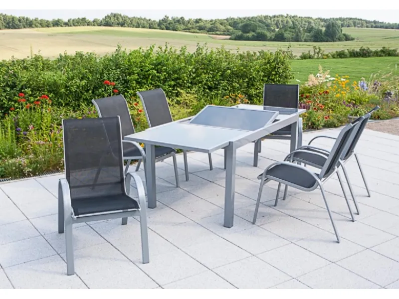 Merxx Gartenmöbel-Sets|Gartenmöbel-Set Esstisch-Gruppe Amalfi Aluminium 7-tlg.