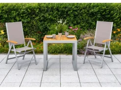 Merxx Gartenmöbel-Sets|Gartenmöbel-Set Naxos 3-tlg. Grau inkl. Klappsessel 65 cm x 59 cm