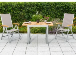 Merxx Gartenmöbel-Sets|Gartenmöbel-Set Naxos 3-tlg. Grau inkl. Klappsessel 65 cm x 59 cm