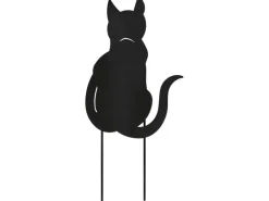 Gartenstecker Katze Eisen Schwarz 23,5 cm x 0,5 cm x 47 cm* Online