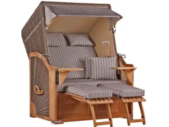 Strandkorb Nordstrand Teak PE Grey Dessin 501*GarWoh Best