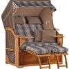 Strandkorb Nordstrand Teak PE Grey Dessin 522*GarWoh New