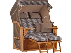 Strandkorb Nordstrand Teak PE Grey Dessin 522*GarWoh New