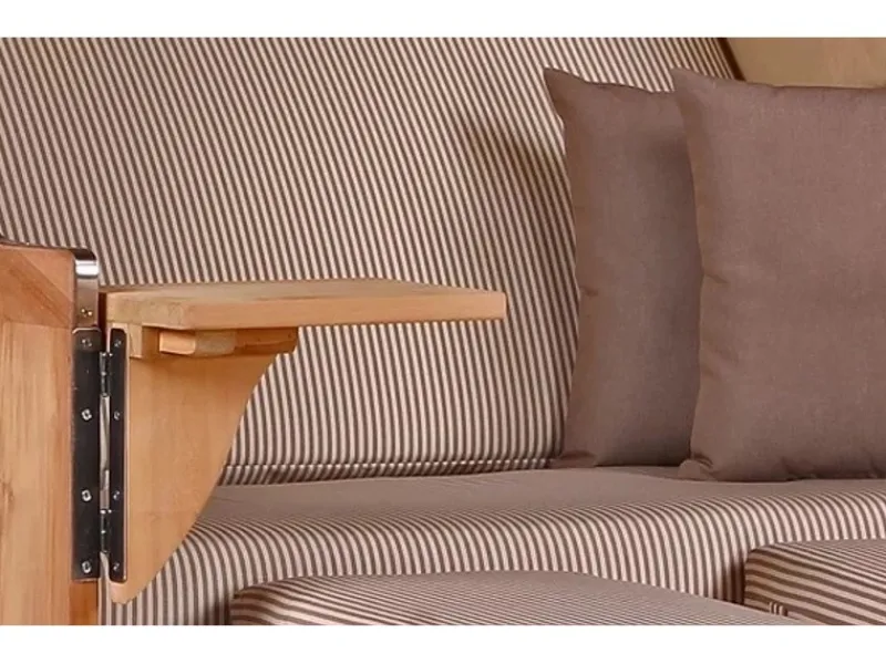 GarWoh Strandkörbe|Strandkorb Nordstrand Teak PE Grey Dessin 510